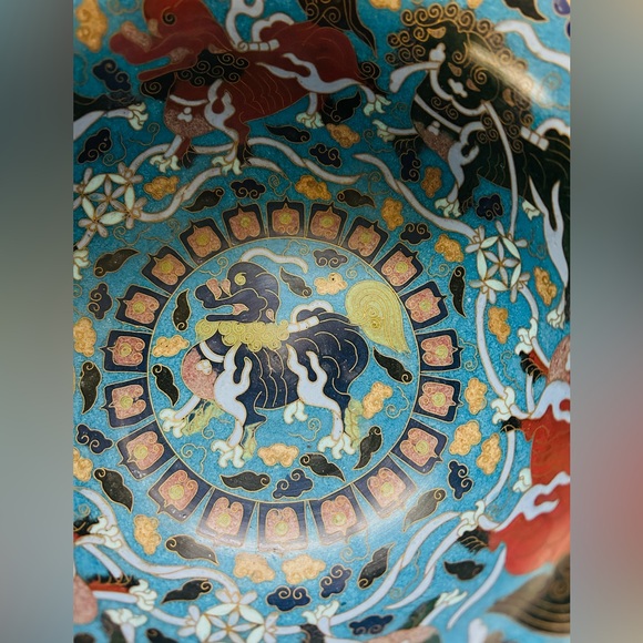 Vintage Fine Art Chinese Cloisonne Medium Bowl | Chinoiserie | - Picture 4 of 7